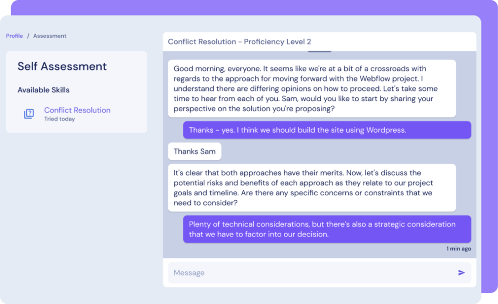 A screenshot of the Zal.ai Self Assessment page with an AI chat open.